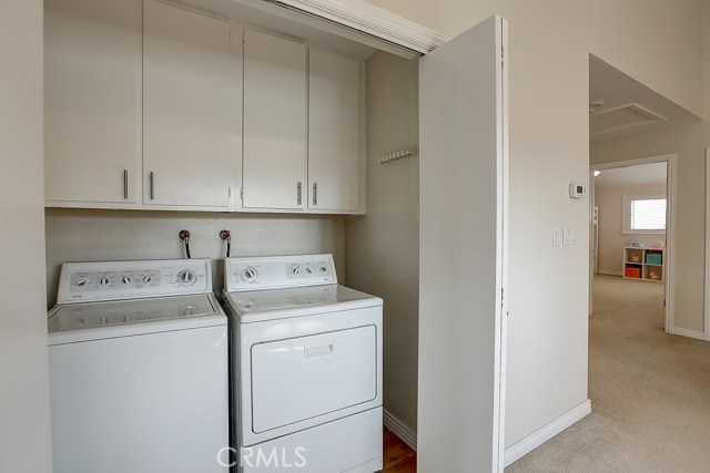 Laundry closet and storage conveniently located upstairs between all bedrooms!