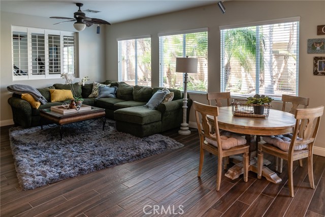 Family room and dining area.  Wired for surround sound.