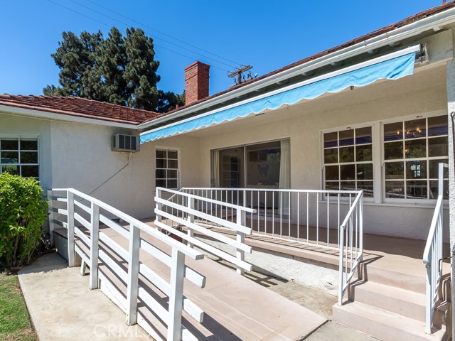 Patio with ramp and custom made motorized awning