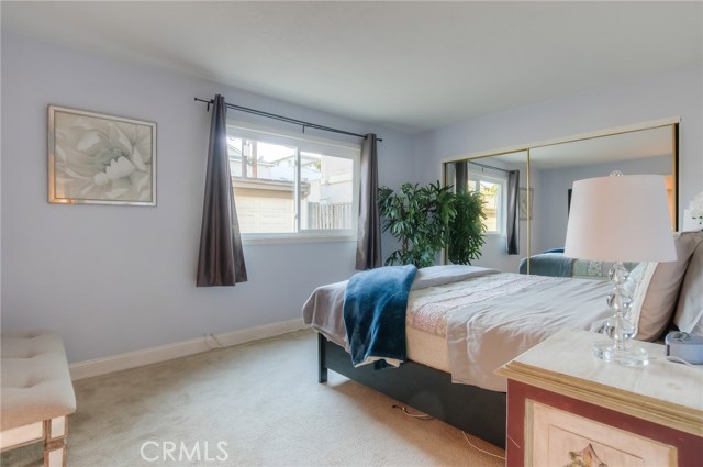 master bedroom - garage visible through window