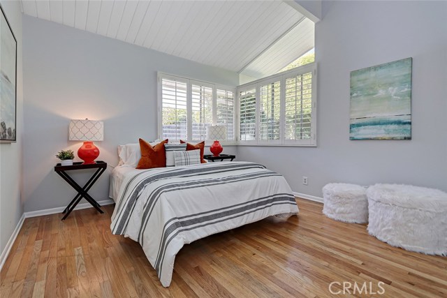 3rd bedroom with view of rear yard.
