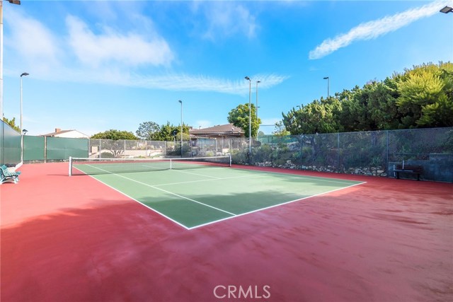 Well maintained tennis court.