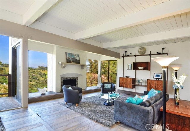 Living room with fireplace