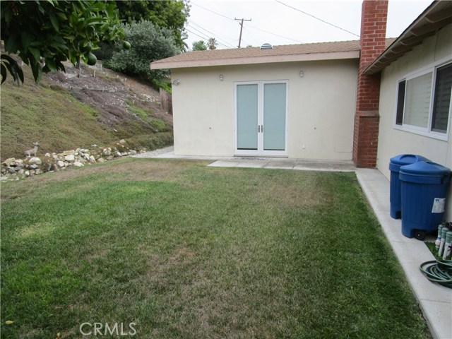 Backyard.  French doors from living room for easy access.