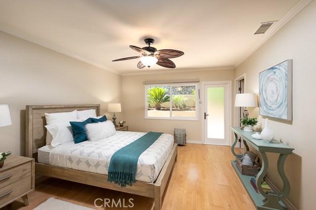 Spacious premier suite with walk-in closet and luxurious bath.