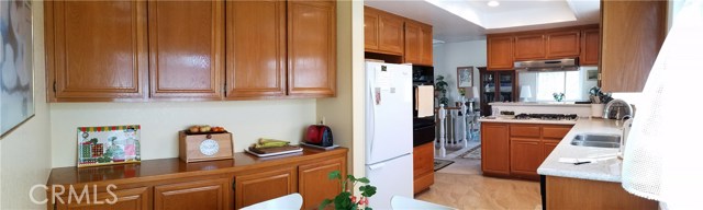 Panoramic view of kitchen from the eating area