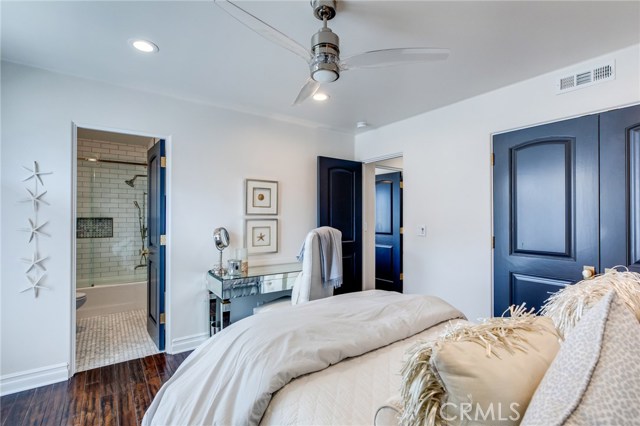 This bedroom features a large closet and has direct access to the jack'n'jill full bath