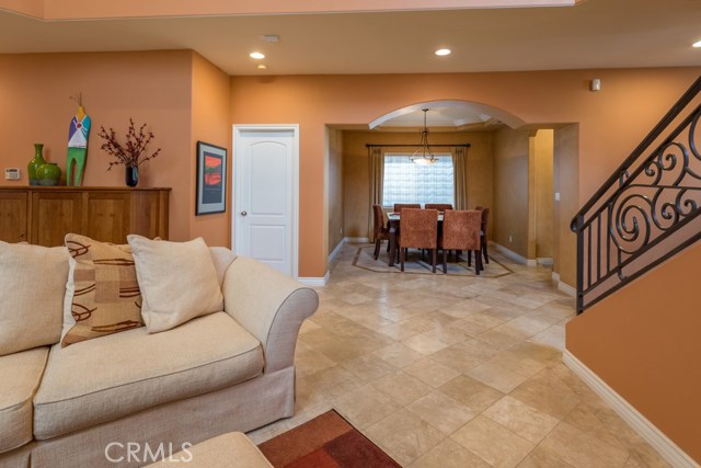 Great flow from living room to dining room.