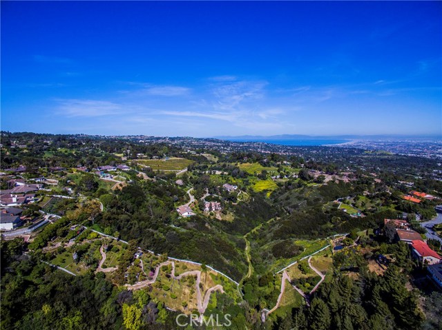 Drone shot of canyon from above the house