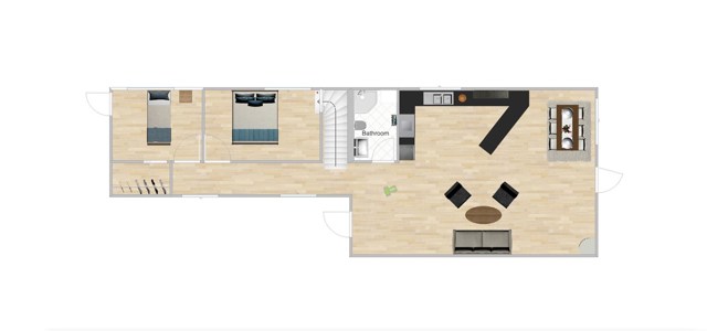 Rendering - remodel concept - overview of first floor