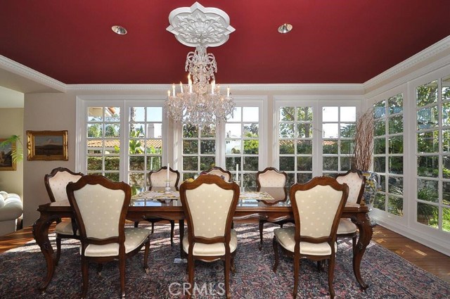 Formal Dining Room with Beveled Glass Windows