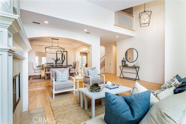 Living room flows to dining room