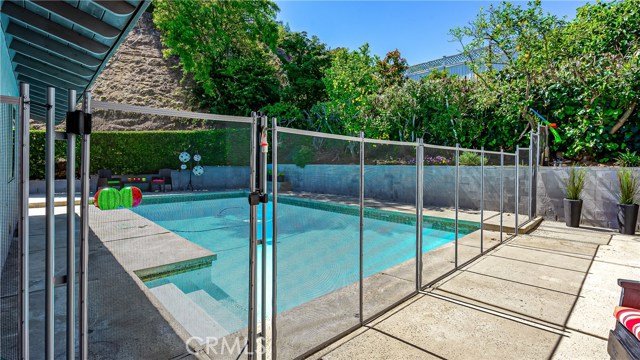 Fenced pool area