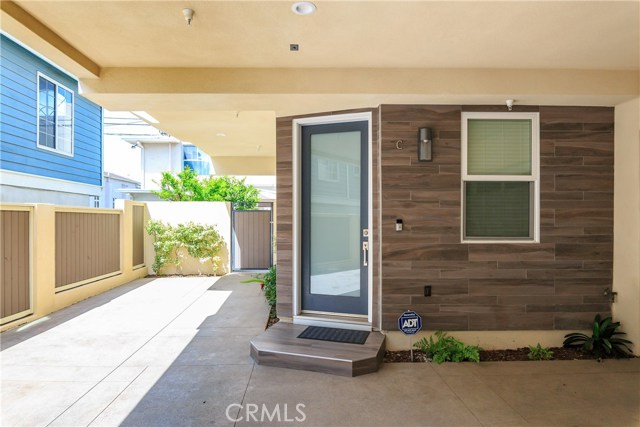 Private entrance with modern designer styling
