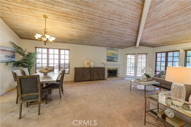 Living Room and Dining Room leads to patio area