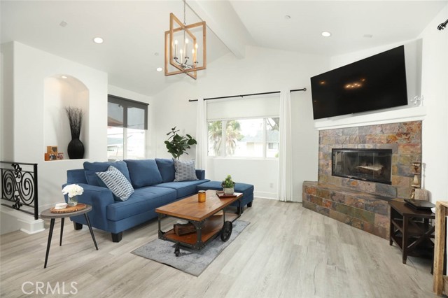 Living room with fireplace