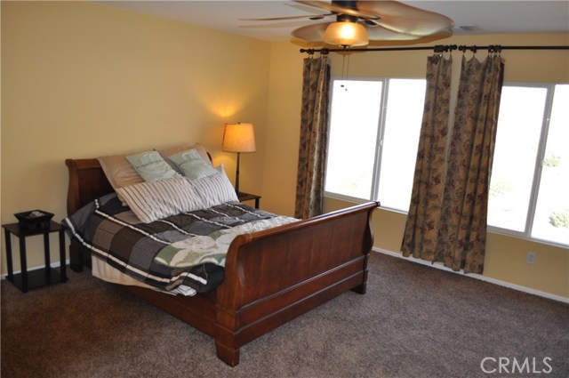 Large master bedroom with lots of natural light.