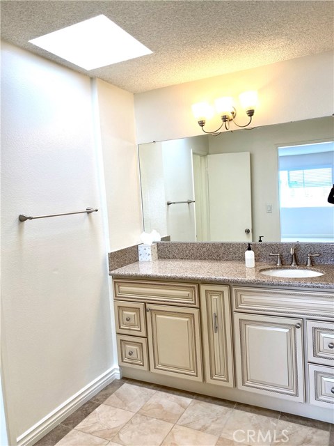 master bath vanity and skylight