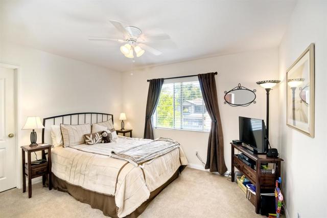 This bedroom has a walk in closet