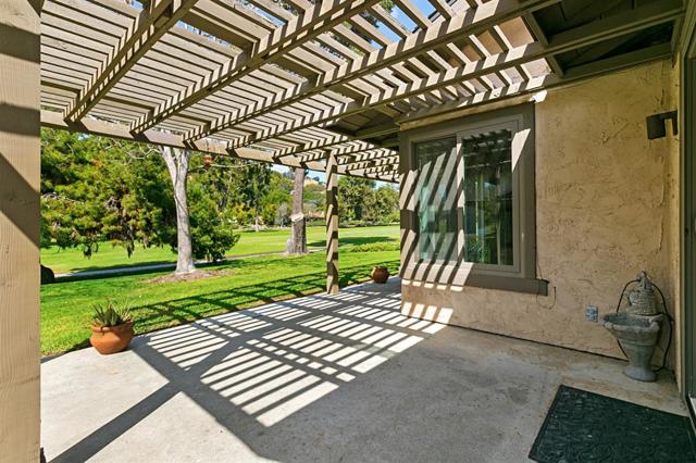 Portion of the rear patio overlooking the golf course