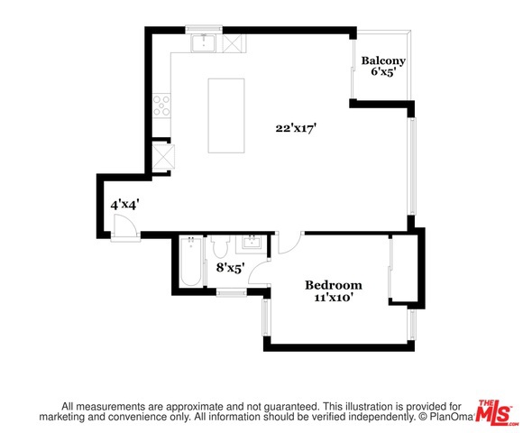 475 36th Place 1 Bed / 1 Bath Floor plan