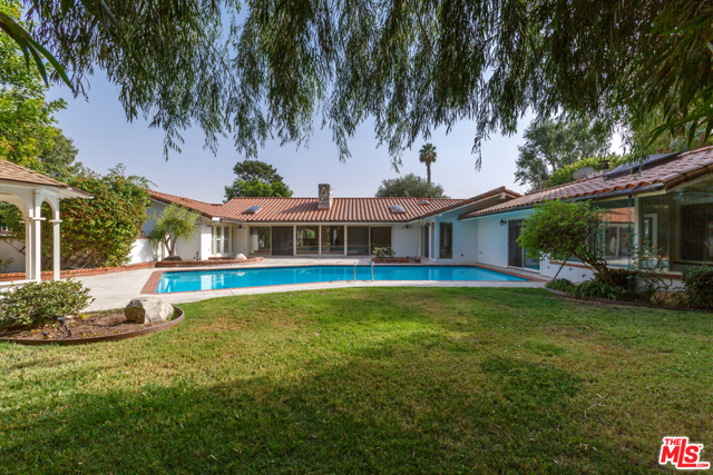 Pool & rear exterior of house