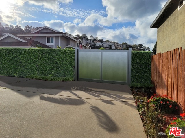 Rendering of Hedges/Driveway Gate for Increased Privacy (Looking toward property)