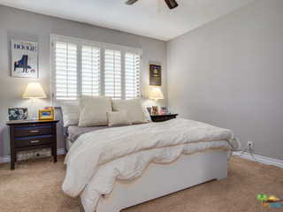 Third bedroom with mountain views and plantation shutters