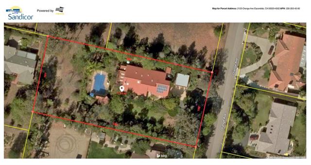 Aerial view with approximate property layout