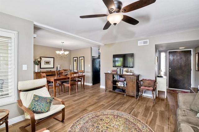 Standing at fireplace looking towards dining room...