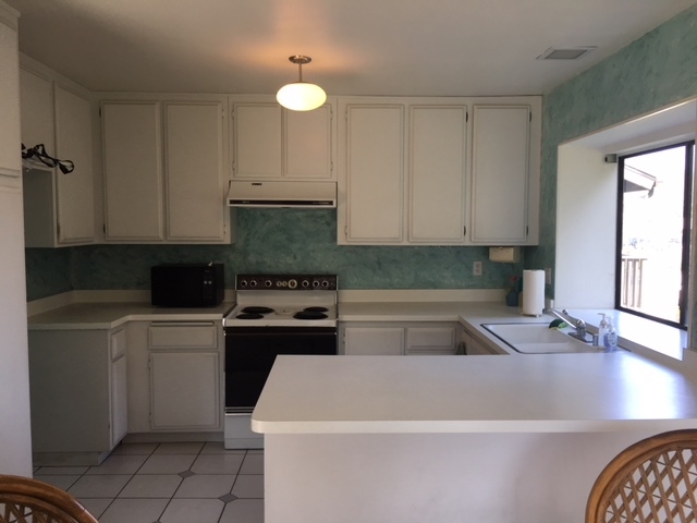 Spacious Kitchen with views.