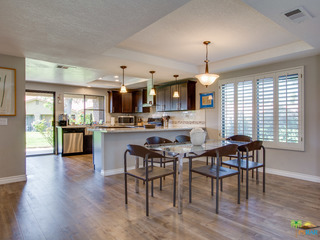 Dining area with mountain views