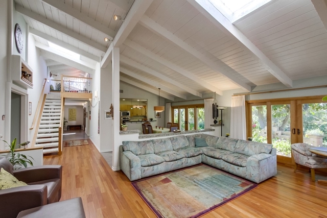 Living room, dining room, view of loft