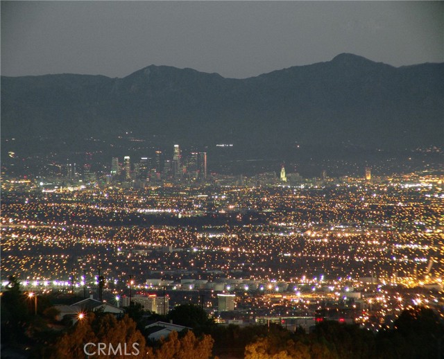 Twinkling city lights at night (zoomed-in)