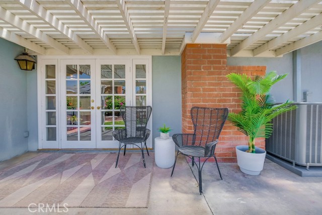 Pergola in backyard