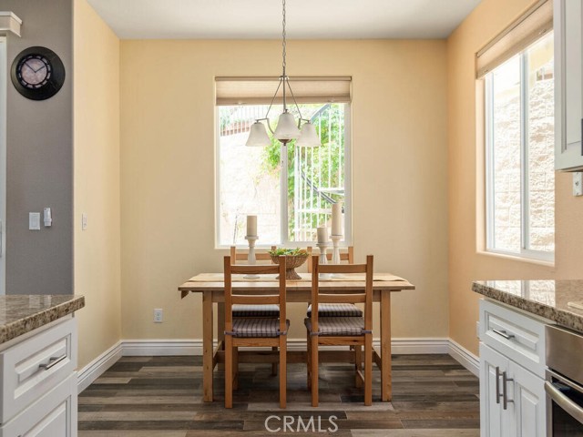 Eating area off of the kitchen