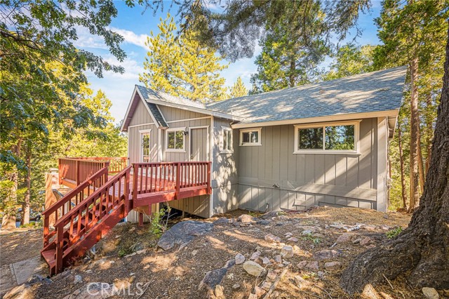 Back deck with main entry.