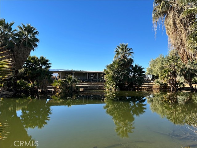 Looking at the Back Patio from accross the Lake