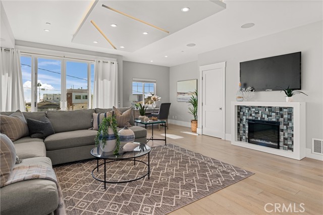 Family room with fireplace