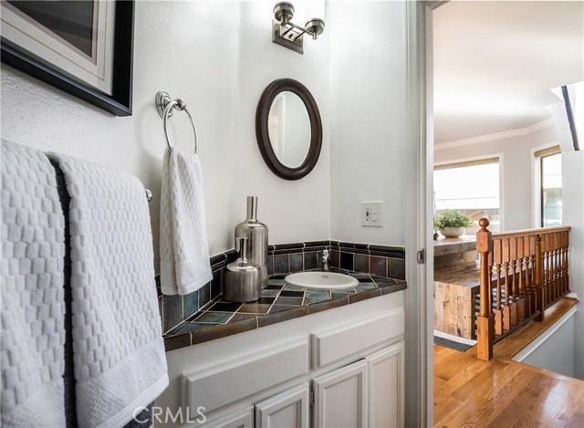 Powder room on upper level