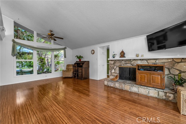Beautiful view into rear yard from family room.