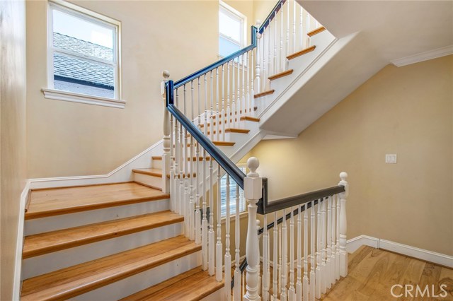 One of two staircases between the second and third levels.
