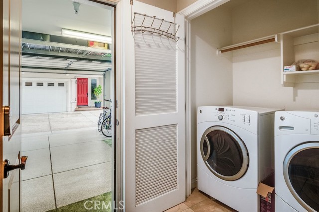 Laundry closet just off of garage
