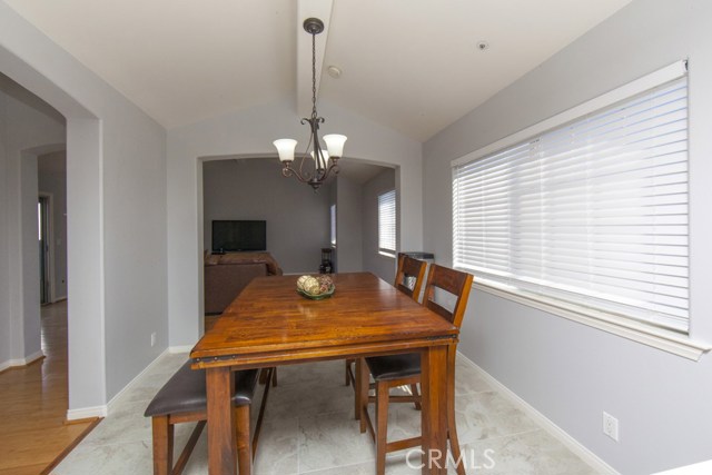 Dining area leads to living room