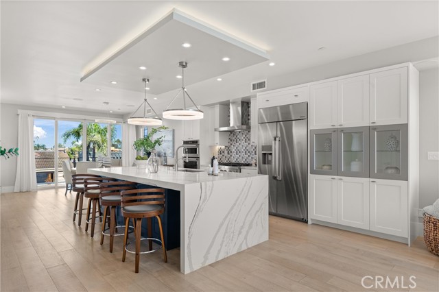 Gourmet kitchen with views