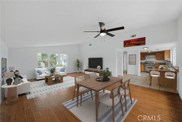 Guest house living and dining room