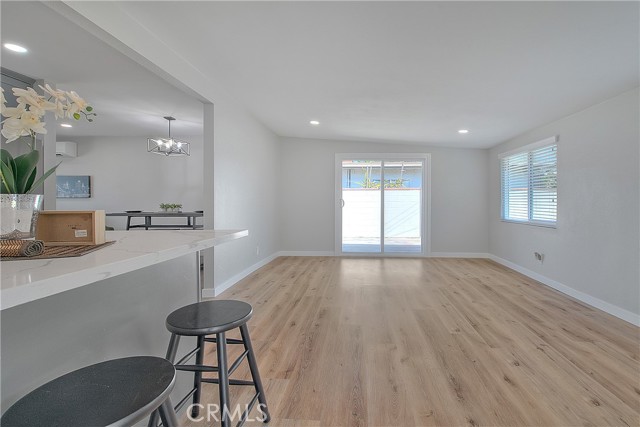 Family Room w/New energy efficient sliding glass doors. Left side