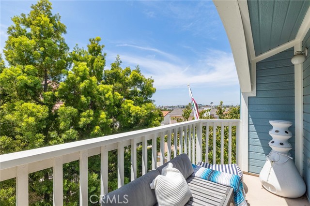 Sunny & private balcony off of Primary Bedroom.