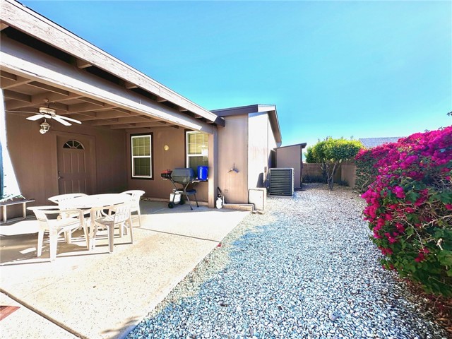 Backyard with covered patio