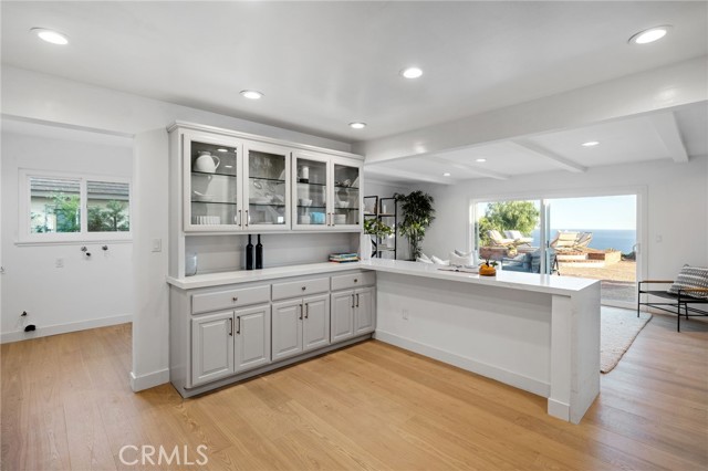 Kitchen with Glass Cabinet Doors